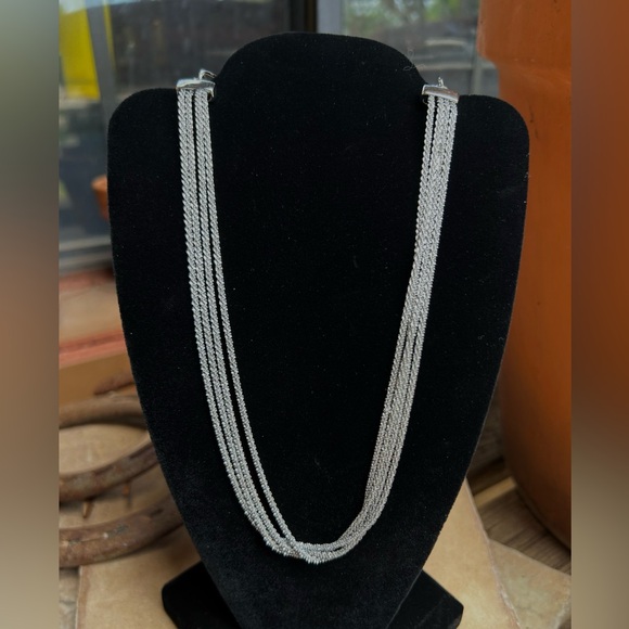Multi-Layer Chain Link Silver Necklace NWT - Picture 1 of 8